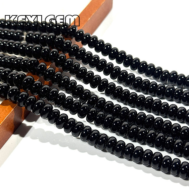 5x8mm Natural Black Agate Stone Abacus Rondelle Beads Loose Abacus Gemstone Beads Strand Natural Black Agate Abacus Disc Beads