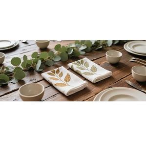 Serviettes à main imprimées vibrantes pour les fêtes de table à manger et l'utilisation quotidienne faites avec du coton doux réutilisable pour ajouter de la couleur et du style - Product Image 2