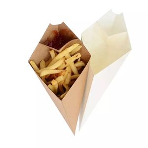 Portafrituras <span class=keywords><strong>de</strong></span> Papel Kraft <span class=keywords><strong>con</strong></span> Bolsillo para Salsa, Contenedores Desechables Antigrasa para Frituras y Snacks para Llevar - Product Image 5