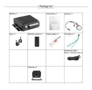 4 Channel H.265 Mobile DVR AHD 1080P <strong>SD</strong> <strong>Card</strong> Real Time Monitoring Mobile Car DVR Kit with 4pcs IR Waterproof Cameras - Product Image 6