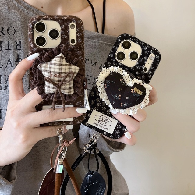 Retro Forest-themed Star Heart Floral Pattern for iPhone 17promax Phone case for IPhone16 Magnetic Attraction 15 Korean 14