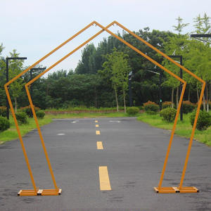 Accessoires de mariage de haute qualité Festival fête arc hexagonal étagère dorée porte de fleurs 2.5M nouvelle scène de mariage fond <span class=keywords><strong>ballon</strong></span> arc - Product Image 1