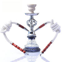 Chicha Arabe Portative en Verre Personnalisée à Vendre, Prix Bas, avec 2 Tuyaux