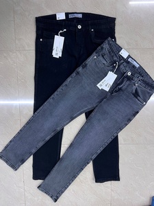 Jeans <span class=keywords><strong>de</strong></span> <span class=keywords><strong>Moda</strong></span> Coreanos para Hombre, Corte Ajustado, en Stock, Pantalones Largos <span class=keywords><strong>de</strong></span> Mezclilla Elástica para Hombre - Product Image 3