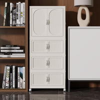 Armoire de rangement pliable moderne à double porte en plastique pour la maison, idéale pour vêtements et jouets de chambre à coucher