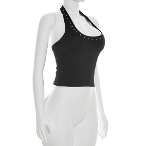 Viviblook C26TP063 Blusa Casual de Verano para Mujer, Top Halter sin Mangas, Chaleco Corto para Damas - Product Image 5