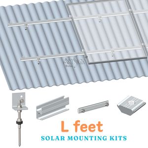 Supports de montage <span class=keywords><strong>pour</strong></span> panneaux solaires 59 mm en L, en aluminium AL6005-T5, crochets de toit <span class=keywords><strong>pour</strong></span> système de fixation solaire sur toiture en <span class=keywords><strong>tôle</strong></span> |   Art Sign - Product Image 2