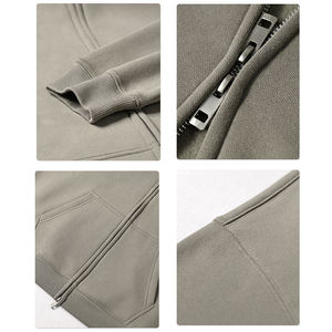 Sweat-shirt vintage délavé à l'acide pour homme en gros - 400 g/m² - Patch logo en chenille personnalisé de haute qualité - Pull en molleton français vierge - Product Image 5