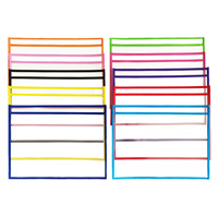Bolsa de documentos A4 reutilizable para práctica de escritura y dibujo, colores surtidos, fundas de PE para borrado en seco, carpeta para gráficos
