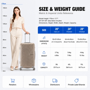 Retail Ready ABS <strong>Luggage</strong> Sets Champagne 3 Piece Hard Shell Carry on Trolley Suitcase <strong>Custom</strong> Logo Supplier for Wholesale Buyers - Product Image 3