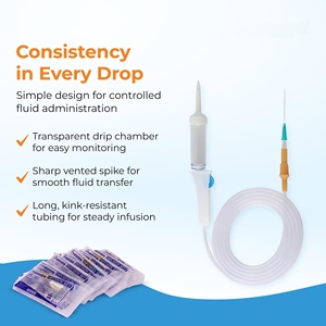 Ensemble de perfusion intraveineuse jetable pour adultes, tube en PVC transparent, certifié CE - Product Image 4