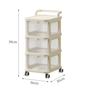 <span class=keywords><strong>3</strong></span>層トロリーカート家庭用収納ラックハンドルホイール子供用おもちゃキャビネットホルダーラック移動可能収納引き出しオーガナイザー - Product Image 4