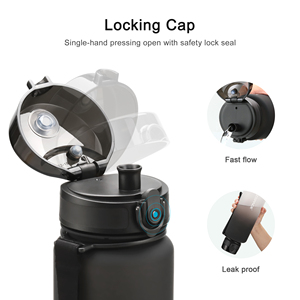 350ml/12oz chai nước bằng nhựa BPA-free motivational thể thao Chai Nước thời gian đánh dấu miệng rộng leakproof, dòng chảy nhanh công nghệ - Product Image 4