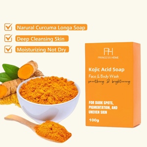 100กรัมขมิ้น Kojic กรดเรืองแสงสบู่กำจัดสิวจุดด่างดำแม้ผิวชุ่มชื้น<span class=keywords><strong>สบู่</strong></span>ทำมือทำความสะอาดอย่างล้ำลึก - Product Image 2