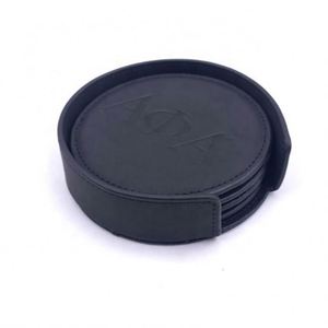 Best Selling Soft <b>Coaster</b> Fits Any Size Drinking Glasses Round Leather <b>Coasters</b> for Drinks - Product Image 5