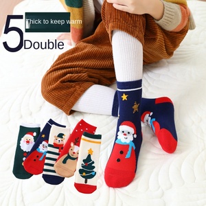 Christmas Festival <strong>Socks</strong> for Boys Girls Winter Red New Year <strong>Warm</strong> Towel Thickened Terry Xmas <strong>Socks</strong> for Children - Product Image 3