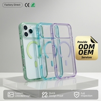 Coque de téléphone UV colorée à chargement sans fil, dos transparent cristallin, personnalisable en gros pour iPhone 18 17 16 Pro Max