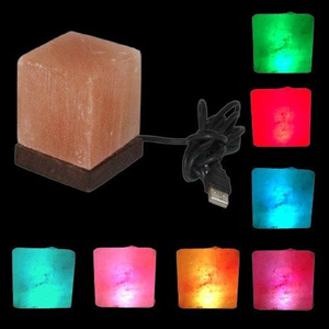 Lámpara de Sal del Himalaya Natural Gris, Tallada en Forma de Cubo, para Decoración del Hogar, Empaque Personalizado - Product Image 3