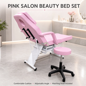 Adjustable Reclining Facial Bed with Wheels Detachable Headrest for Beauty Clinic - Product Image 2