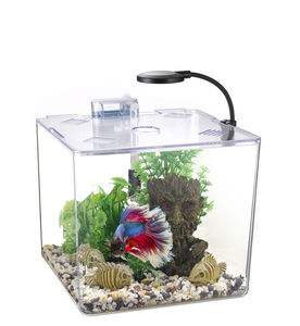 Akuarium Mini Desktop 5L 13L yang Dapat Disesuaikan, Ramah Lingkungan, Terbuat dari Kaca PMMA Transparan Persegi dengan Lampu USB Desktop - Product Image 2