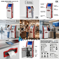 Kiosque de paiement en libre-service à écran tactile de 19/22 pouces pour banques, hôpitaux, administrations publiques, terminal d'émission de documents