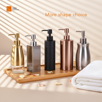 Savon liquide pour hôtel, salle de bain, cuisine, ALEO, écologique, doux, imperméable, en acier inoxydable 304, 350 ml, couleur personnalisable, doré