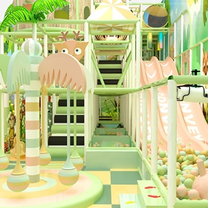 Parque Infantil Interior con Temática de Jungla, Set de Juego Suave con Tobogán y Piscina de Pelotas, Material PP, Equipo de Juego para Niños - Product Image 2