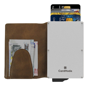 Cartera de Aluminio CardHoda, Bloqueo RFID, Minimalista, Porta Tarjetas Corto, Unisex, con Clip para Billetes, Cierre Plegable - Product Image 1