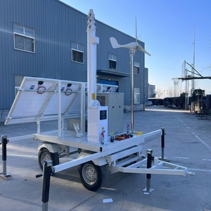 Farola Portátil Ecológica de <span class=keywords><strong>10</strong></span> m con Energía Solar y Turbina Eólica, Remolque de Doble Eje, Telescópica Neumática - Product Image 4