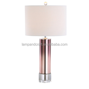 Lampe de table en céramique bleue émaillée avec abat-jour en lin naturel, grande taille pour la décoration de la maison, chambre à coucher, hall d'hôtel, chambre d'hôtel - Product Image 5
