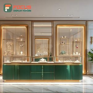 Luxury Custom Jewelry Retail Fixtures Manufacturer Metal Frame Mall Counter Display Cabinet - Product Image 5