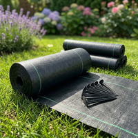 Toile de paillage noire en polypropylène tissé, stabilisée aux UV, pour jardin et usage agricole