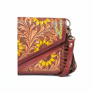 Bolso Bandolera de Cuero Estilo Vintage para Chicas, con Cierre de Cremallera, Diseño Artesanal, para Llevar Objetos Ocultos, Estilo Rodeo Internacional - Product Image 1