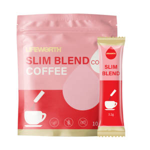 LIFEWORTH Sachets de café instantané minces et sains Vitamines B Régime Café Garcinia Fibre Disponible Chocolat Sucre Crème Boîte en vrac - Product Image 4