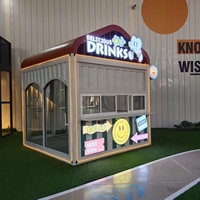 Kiosque de Vente Mobile Café & Bar en Conteneur Acier, Adapté aux Parcs, Cafés, Restaurants, Hôtels et Maisons