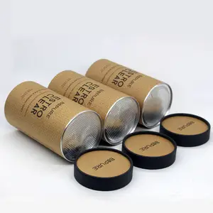 2 Paper Tubes Food Grade Organic Loose Powder Kraft Paper Tube Packaging Powder Canister Container Cardboard Box Package Can