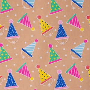 Custom Double-Sided Digital Printing Kraft Paper Roll Party <b>Hats</b> Design 30inchx100feet Recyclable Gift Wrapping Paper Packaging - Product Image 4