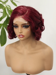 Peluca de Cabello Humano 100% Rizado Estilo Peruano, Bob Romántico, Sin Pegamento, Ondas Profundas, Encaje Frontal HD 13x4 4x4, Peluca con Encaje Frontal Transparente - Product Image 4