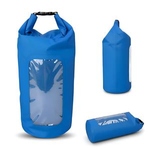 Sac étanche flottant en PVC 15L avec logo personnalisé pour la voile, l'escalade et les sports nautiques, avec panneau d'inspection transparent - Product Image 2