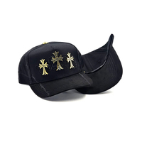 Gorra de Béisbol de Lujo de 5 Paneles con Visera Ancha de Gamuza Dorada para Hombre, con Logotipo Metálico Baez, de Alta Calidad