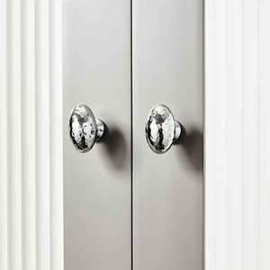 Chrome-plated Brass Silver Dove Egg Italian Minimalist Modern Light Luxury Simple Hammered Wardrobe <strong>Door</strong> Handle for Cabinet - Product Image 3
