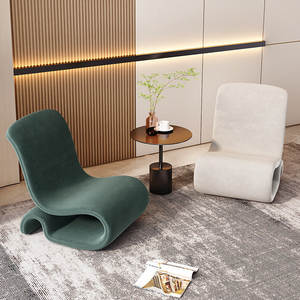 Fauteuil individuel moderne et minimaliste pour salon, avec espace de rangement et design de forme unique, comme on le sait. - Product Image 3