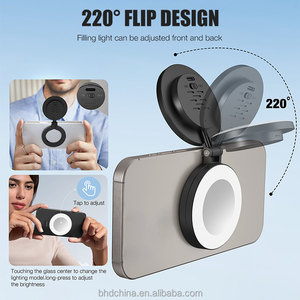 Espejo de maquillaje magnético 3 en 1, soporte para teléfono, luz de relleno para Selfie, luz nocturna, brillo ajustable para Selfies Live para <span class=keywords><strong>Iphone</strong></span> - Product Image 5