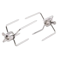 Kit d'outils de barbecue multifonctionnel portatif en acier inoxydable support de poulet grillé rotatif brochettes fourchettes pour poulet rôti de porc en plein air