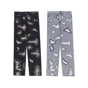 Jeans en denim à trous ouverts pour hommes pantalons cargo pantalons pour hommes pantalons Hip Hop à trous cassés et bords rugueux pantalons de rue jeans - Product Image 4