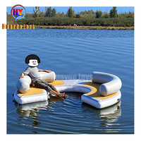 Lit de plate-forme d'île flottante gonflable avec dock flottant gonflable grande chaise longue gonflable/canapé
