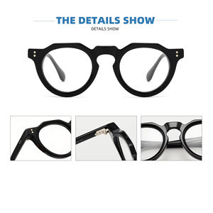 Fashion montature ottiche rotonde in acetato focalizzate sul Comfort dal design artistico per le impostazioni di abbigliamento quotidiano luoghi di lavoro incontri sociali - Product Image 2