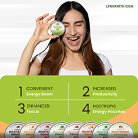 LIFEWORTH Poudre Énergisante à la Caféine et aux Vitamines B en Sachet OEM ODM |   Complément alimentaire à dissolution rapide Focus |   Emballage en vrac pour marque privée