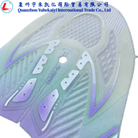 Tige en tricot jacquard dégradé vert et violet pastel, empeigne en maille légère et ergonomique pour baskets athlétiques pour femmes