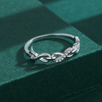 New Classic Popular 925 Sterling Silver Ring Minimalist Geometric Zircon Finger Ring Adjustable Silver Plated Rings for Women